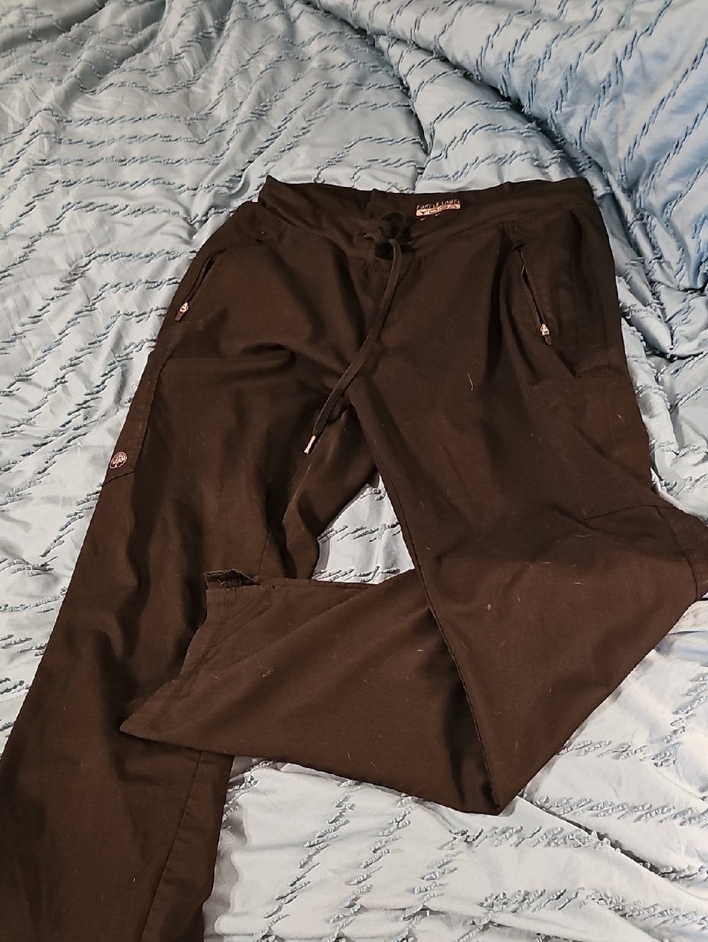 Men's Black Drawstring Jogger Pants with Zip Pockets